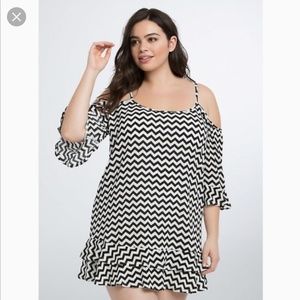Chevron Voile Swim Cover Up